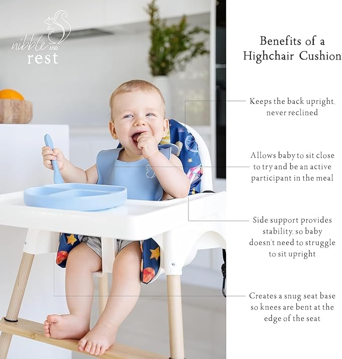Nibble and Rest Highchair Insert Cover, Compatible for IKEA Antilop Highchair, High Chair Accessories Stain-Proof and Wipeable Insert Cover (Cushion NOT Included)(Pink Posies)