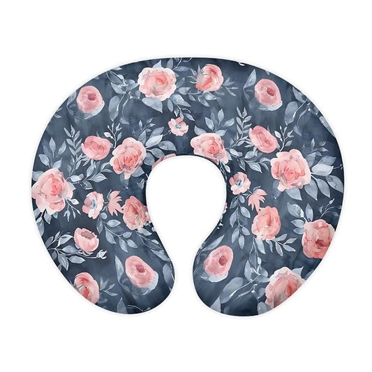 Vinatge Flower Nursing Pillow Cover for Baby Boys Girls, Breathable Breastfeeding Pillow Slipcover Cushion Cover, Soft Fabric Fits Snug On Infant, Fits for Nursing Pillow Newborn
