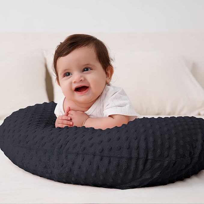 Nursing Pillow Cover, Breastfeeding Pillow Slipcover Snugly Fits for Nursing Pillow for Baby Boys and Girls, Premium Quality Microfiber, Ultra Soft Comfortable (Black)