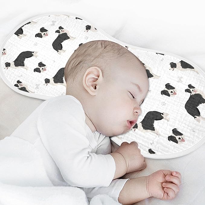 vvfelixl Burp Cloths Border Collie Black for Baby Boy Girls Baby Washcloths Burp Rags 1 Pack