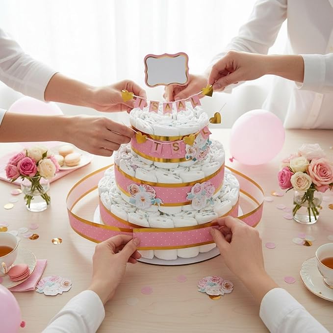 It’s a Girl Diaper Cake Decorating Kit – 12 Pieces