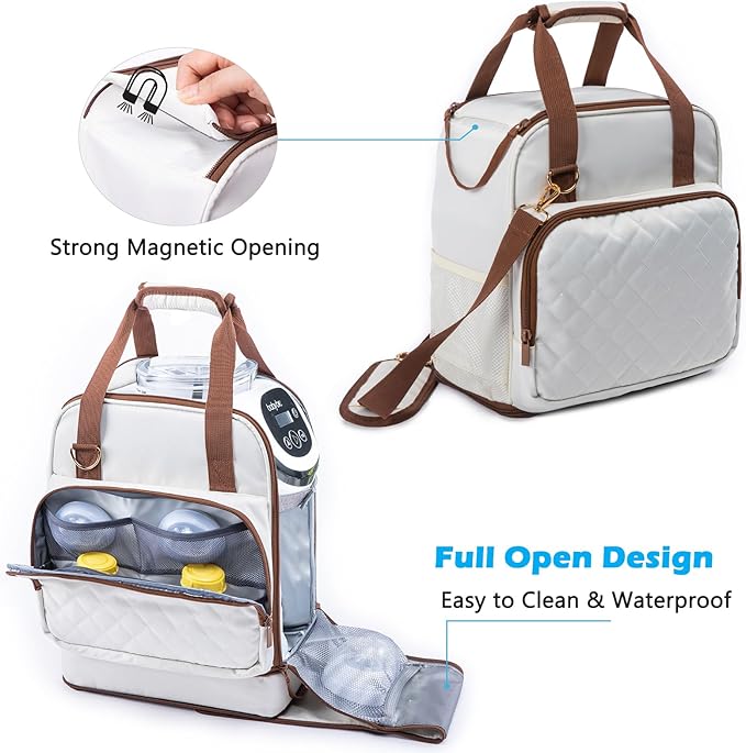 SFYBYHEART Carrying Case Compatible with Baby Brezza Formula Pro Mini Baby Formula Mixer Machine Carrying Bag - Baby Formula Mixer Travel Bag with Pockets for Baby Essential, Pumps, Baby Bottles