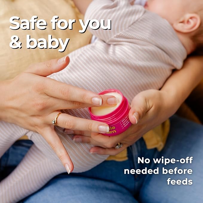 Nipple Balm for Breastfeeding Moms – 100% Natural, Lanolin-Free, Safe for Baby, No Wipe-Off Needed (45g)