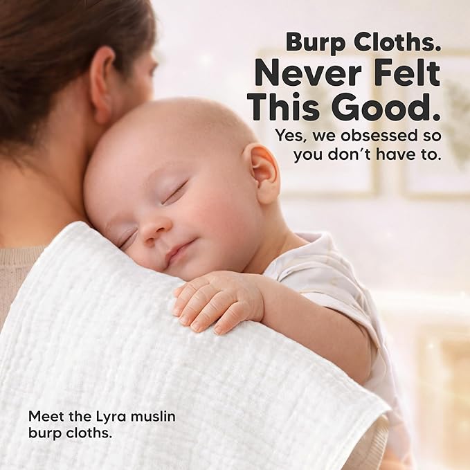 KeaBabies Organic Muslin Burp Cloths Baby Boy, Girl – 10-Pack 100% Cotton Muslin Burping Cloths for Babies, Newborn, 21x10 Large & Absorbent Spit Up Rags, Baby Washcloth, Infant Towels (Soft White)