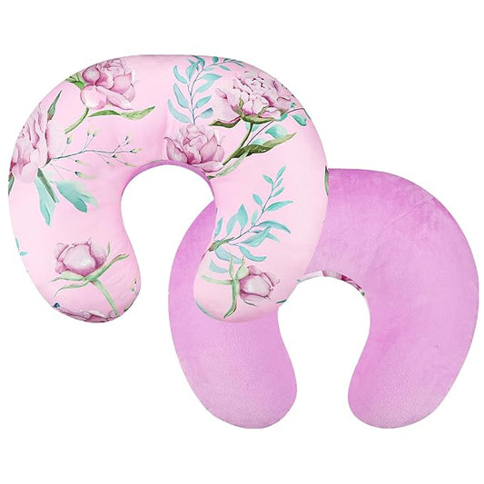 DILIMI Nursing Pillow Cover, Soft Stretchy Nursing Cover for Breastfeeding Pillow, 1 Pack Reversible Removable Slipover for Baby Boy and Girls, Purple Floral