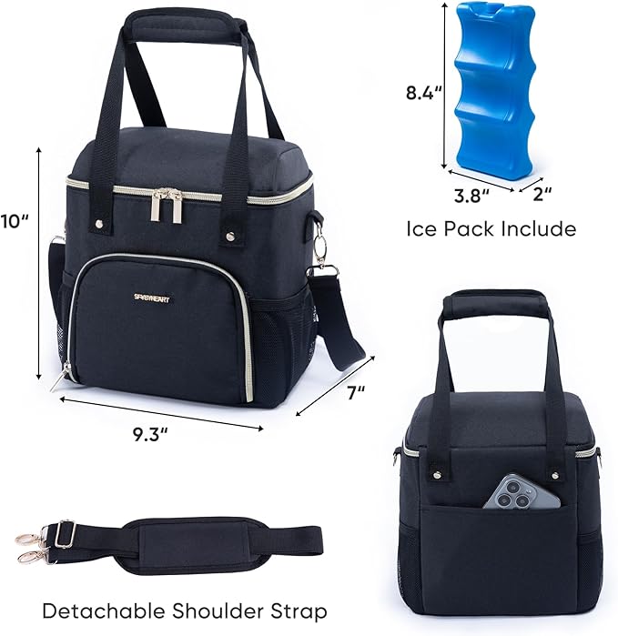 Mam Breastmilk Cooler Bag with Ice Pack for 4 Bottles - See-through Breast Pump Bag for Baby Bottles 4oz-9oz