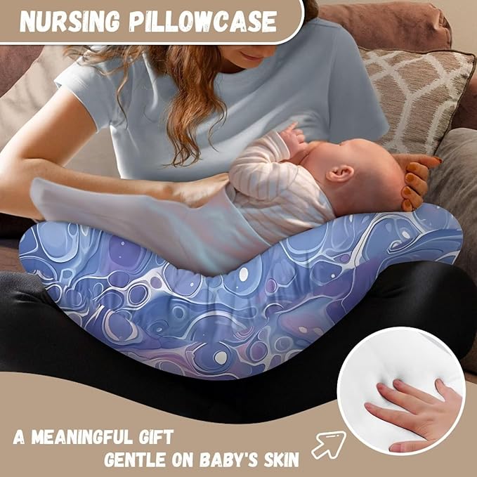 Abstract Bubble Breast Feeding Support Pillow Cover, Acrylic Painting Fit Nursing Pillow Slipcovers for Breastfeeding Moms Newborn Nursing Pillow Case
