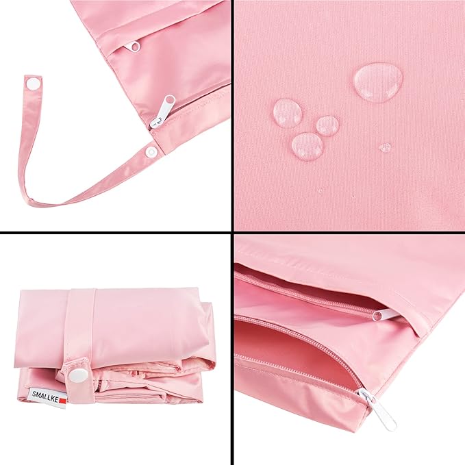 Wet Bag,Baby Wet Dry Cloth Diaper Bags,Multi-functional Bag,Washable, Reusable for Travel, Stroller, Pool,Beach, Wet Swimsuits,Dirty Gym Clothes, Toiletries, Toys,Mommy Bag gray&pink