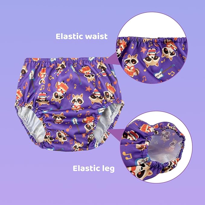 BISENKID 6 Packs Waterproof Plastic Training Pants for Toddlers Training Underwear Girls Good Elastic Plastic Underwear for Toddlers Girls 2t