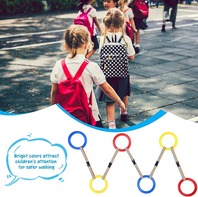 Shappy 6 Pcs Walking Rope for Preschool with Handles Preschool Rope for Walking in Line Colorful Outdoor Safety Daycare Rope for Kids Children Toddlers Schools Teachers Kindergarten(Red Yellow Blue)