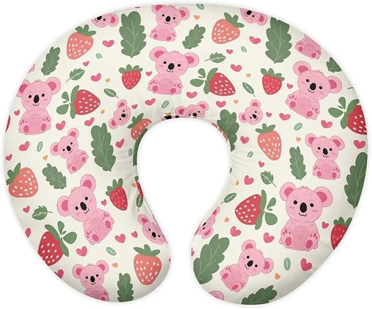 Strawberry Koala Nursing Pillow Cover for Newborn Feeding Pillow Cover U-Shaped Breastfeeding Pillow Case Hidden Zipper Design Soft and Skin-Friendly Xmas Decor