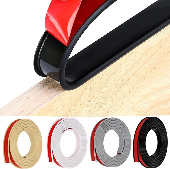 U-Shape Edge Banding, HeiPen 16.4ft Self Adhesive Rubber Edge Trim, Fit 15-16mm Edge, TPE Flexible Furniture Edge Protector for Wood Veneer Cabinet Repair Furniture Restoration (Black, 16mm*16.4ft)