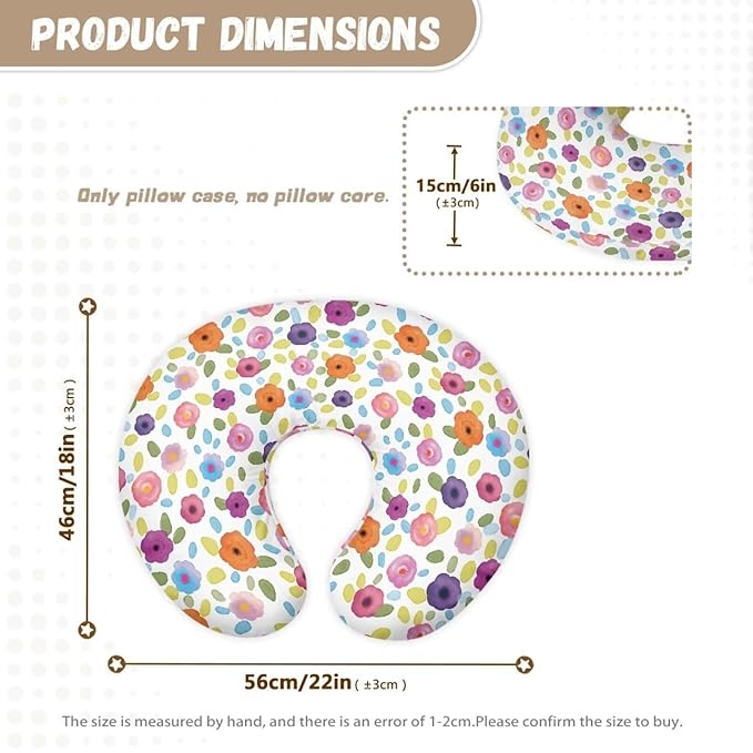 Nursing Pillow Cover Slipcover Colorful Floral Soft Maternity Breastfeeding Newborn Infant Feeding Cushion Cover Breathable Breastfeeding Cover