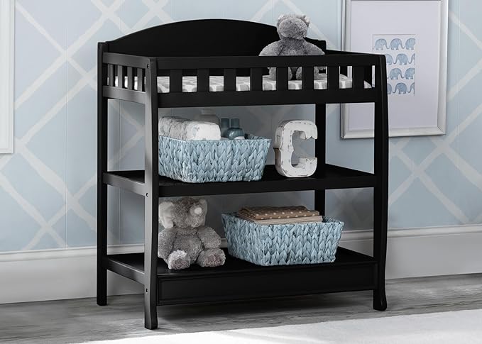 Delta Children Infant Changing Table with Pad, Ebony Black