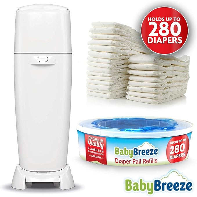 Diaper Pail Refill Bags Compatible with Playtex Diaper Genie Diaper Disposal System - 560 Count (2 Pack) – by BabyBreeze