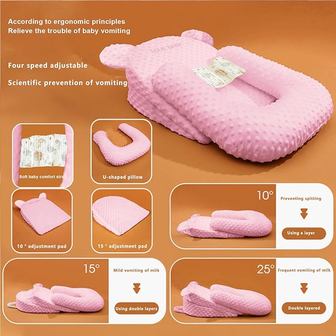 Baby Feeding Pillow Adjustable Newborn Nursing Pillow for Breastfeeding,Bottle Feeding Washable(Pink, One Size)