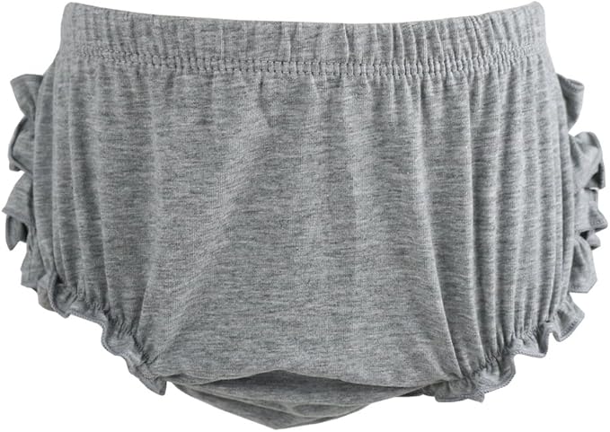 Wennikids Baby Girl's Cotton Shorts and Diaper Cover Bloomers Small Gray