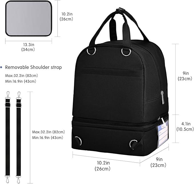 Derbiedersinn Breast Pump Bag, Compatible with Spectra Pumps, Insulated Carrying Case with Cooler for Milk Storage, Travel, Work, Daycare， Black