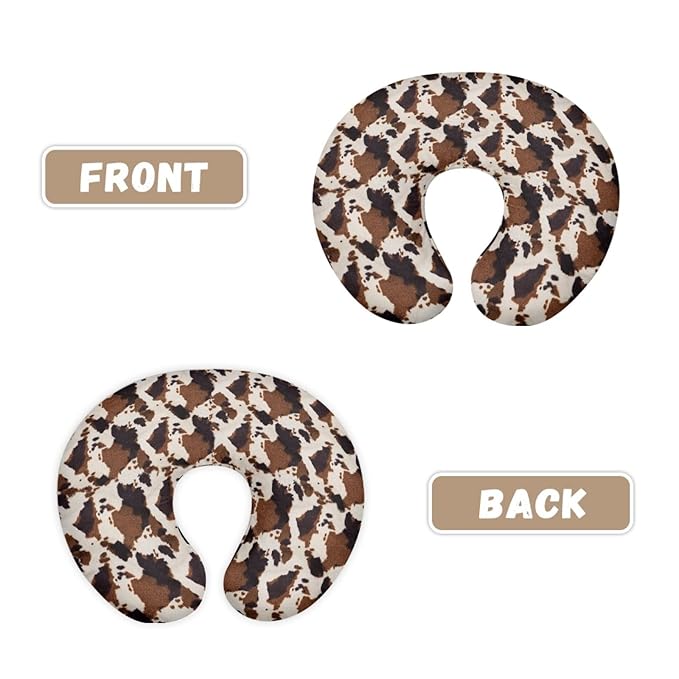 GOSTONG Brown Cowhide Nursing Pillow Cover for Breastfeeding and Bottle Feeding, Infant, Baby Girl and Boys Nursing Pillow Cover Only for Breastfeeding Moms