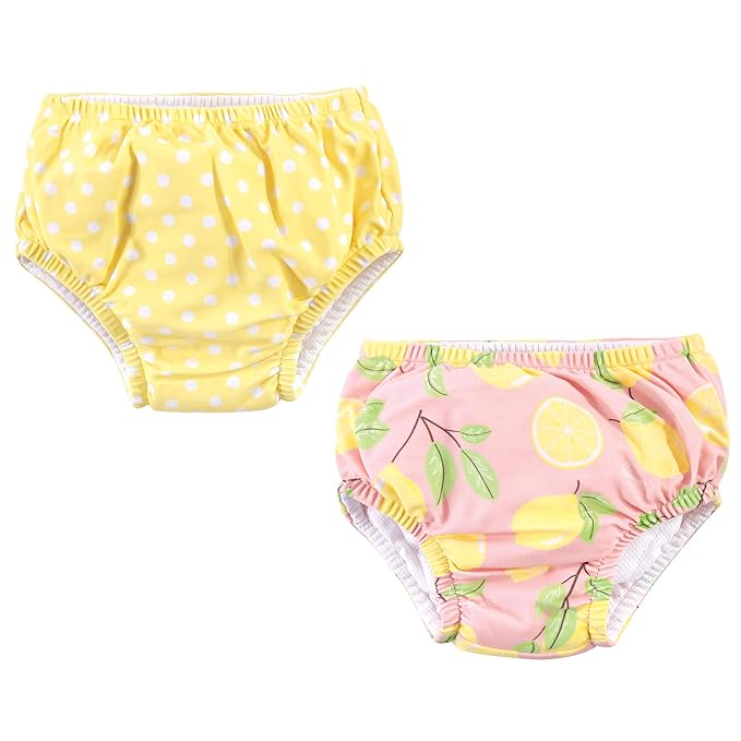 Hudson Baby Unisex Baby Swim Diapers, Pink Lemons, 3 Toddler