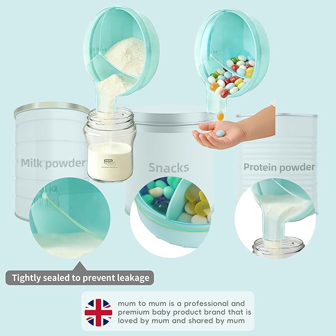 Baby Formula Dispenser Infant Milk Powder Container for Travel,Formula Dispenser Portable 6Oz Airtight Leak Proof Formula Storage Formula Dispenser on the go (Green)