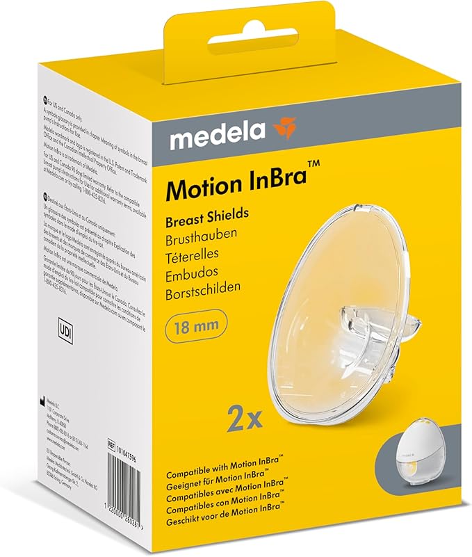 Medela Replacement 18mm Breast Shield, 4 oz, 2-Pack, Designed for Motion InBra Breast Pump