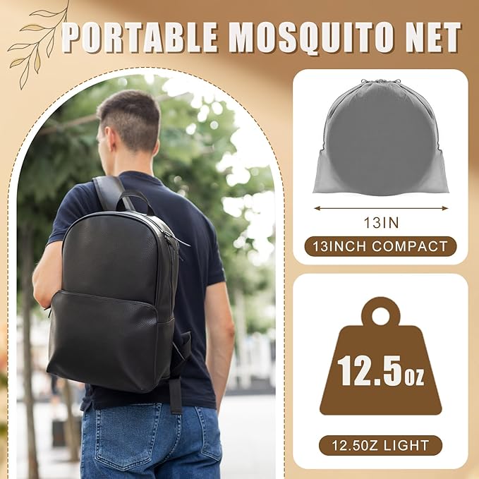 2 Pcs Large Pop up Mosquito Tent Portable Foldable Mosquito Bug Net for Bed Camping Travel Patio Outdoor 78 * 31 * 22 Inch Bug Netting Mesh Tent Canopy for Adults Bedroom, Black