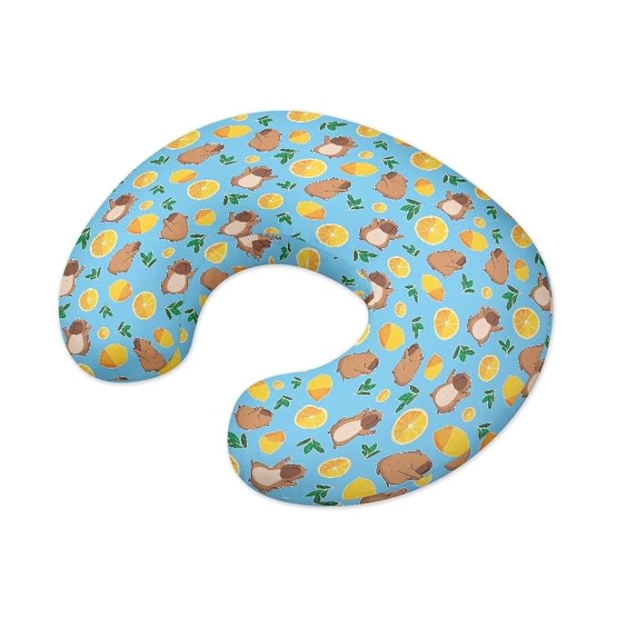 Carpybara and Orange Baby Nursing Pillow Cover Baby Breastfeeding Slipcover Infant Newborn Nursery Bottle Pillowcase Stretchy Replaceable Pillow Cover Slipcover