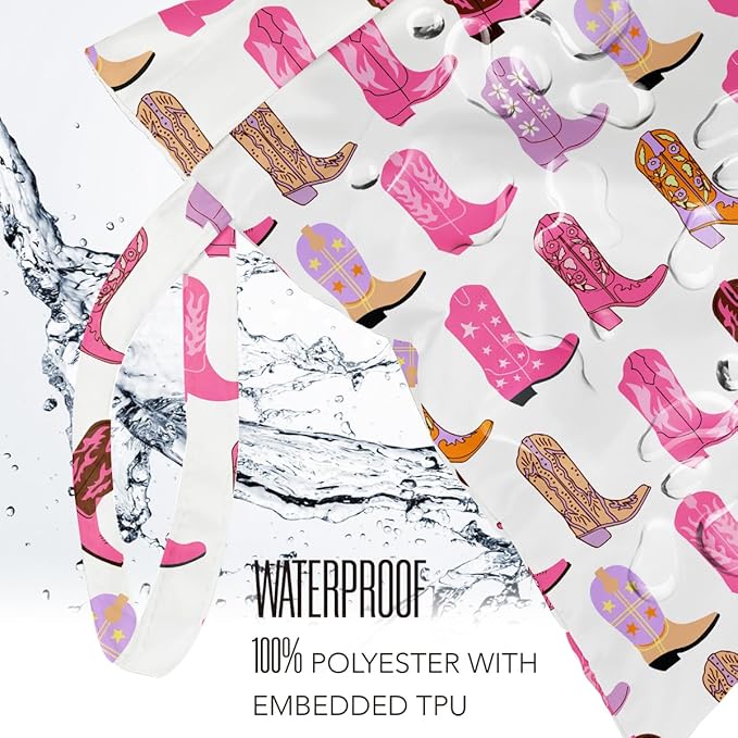 Pink Reusable Western Boots Pattern Wet Bag Waterproof Cloth Diaper Wet Dry Bag for Travel Beach Pool Daycare Soiled Toddler Items Yoga Gym - 2pcs