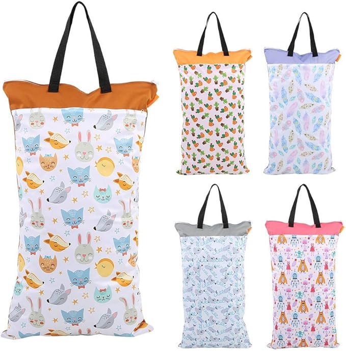Large Hanging Wet Dry Cloth Diaper Pail Bag for Reusable Diapers or Laundry Reusable Hanging Wet Dry Cloth Diaper Bag(#1)