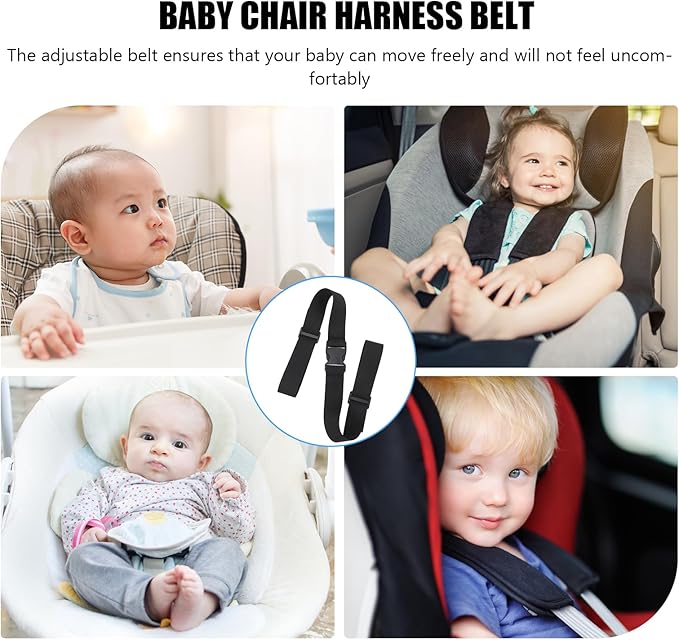 Kisangel 3pcs Toddler Safety Highchair Universal Straps Belt High Pushchair Pram Belts Shopping Harness Strap for Buggy Supermarket Kids Baby Adjustable(37.34X1.49X0.39in)