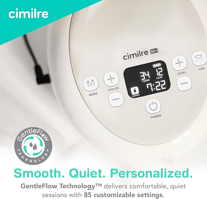 S6+ Adjustable Rechargeable Breast Pump, Customizable Pump Sessions with Multiple Cycle Speeds & Hospital Strength Suction Levels, Double Electric Breast Pump