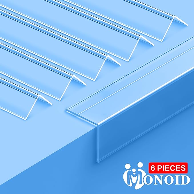 MONOID Wall Corner Protectors Clear 39" - Baby Safety Edge Guards (6 Pack)