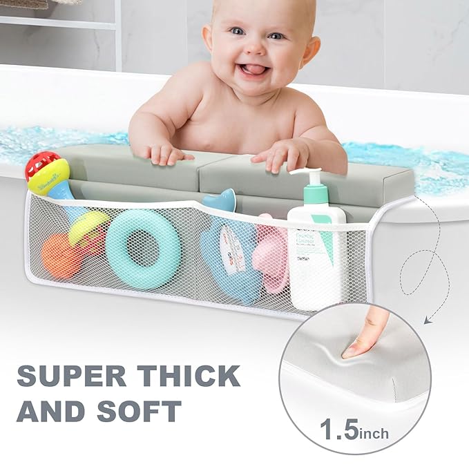 TOUA Comfortable Soft Baby Support Bathtub Kneeler Mat Knee Saver Cushion and Bathroom Elbow Rest Pad Set