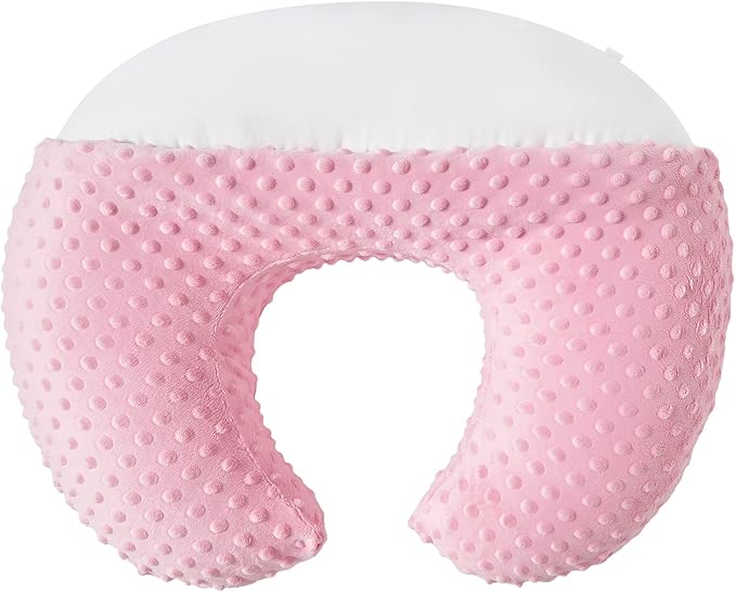 Baby Nursing Pillow Cover, Nursing Pillow Slipcovers for Breastfeeding Moms, Ultra-Soft Fit Standard Infant Nursing Pillows for Infant Newborn Baby Boy Girl (Candy Pink)