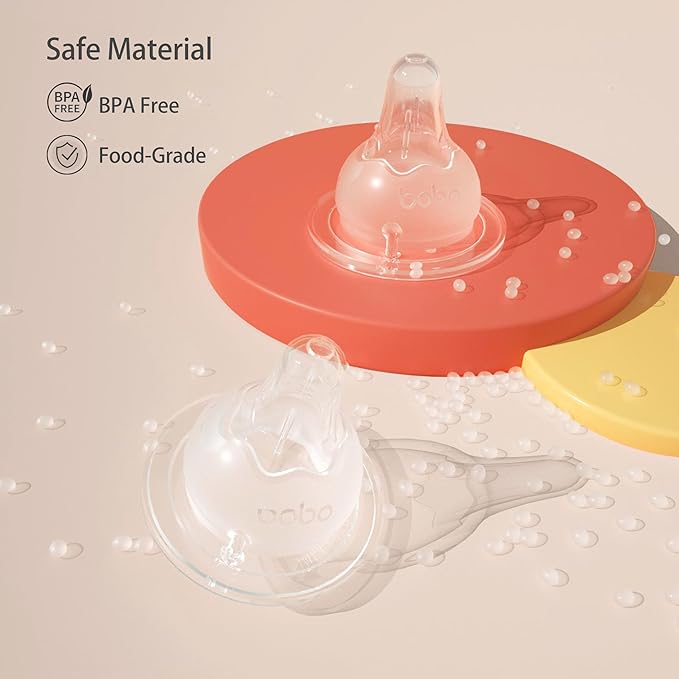 YOHKOH Natural Glass Baby Bottle with Level 2 Medium Flow Nipple, Newborn Anti-Colic Baby Bottles, Wide Neck Mushroom Baby Glass Bottle (Yellow, (8.8oz (Pack of 4))