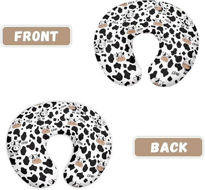 ZOUTAIRONG Cute Cow Nursing Pillow Cover for Baby Girls Boys Nursing Pillowcase Stretchy Breastfeeding Pillow Slipcovers for Newborn Girl Boy Soft Fabric Fits Snug On Infant Washable