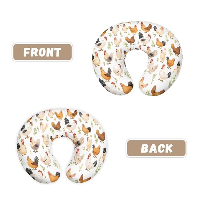 Chicken Breastfeeding Pillow Cover for Baby Girl Nursing Pillow Cover Removable Nursing Pillow Case for Newborn Boys Fits The Pillow for Breastfeeding and Bottle Feeding White