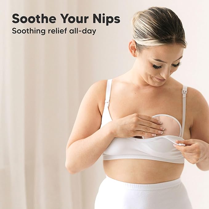 14-Pack Reusable Nursing Pads for Breastfeeding - Soft & Absorbent 4-Layers Washable Breast Pads for Leaking Milk, Viscose from Bamboo Breastfeeding Essentials, Nipple Covers (Lovelle, L 4.8")