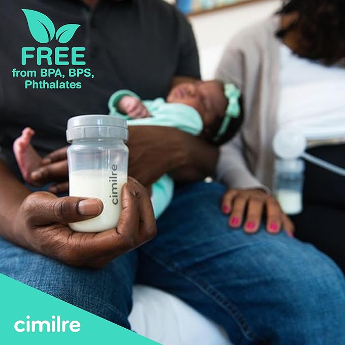 P1 Portable Breast Pump Kit by Cimilre, Small Breast Pump w/Rechargeable Battery for Moms On-The-Go, BPA, BPS & Phthalate Free, Double Electric Breast Pump