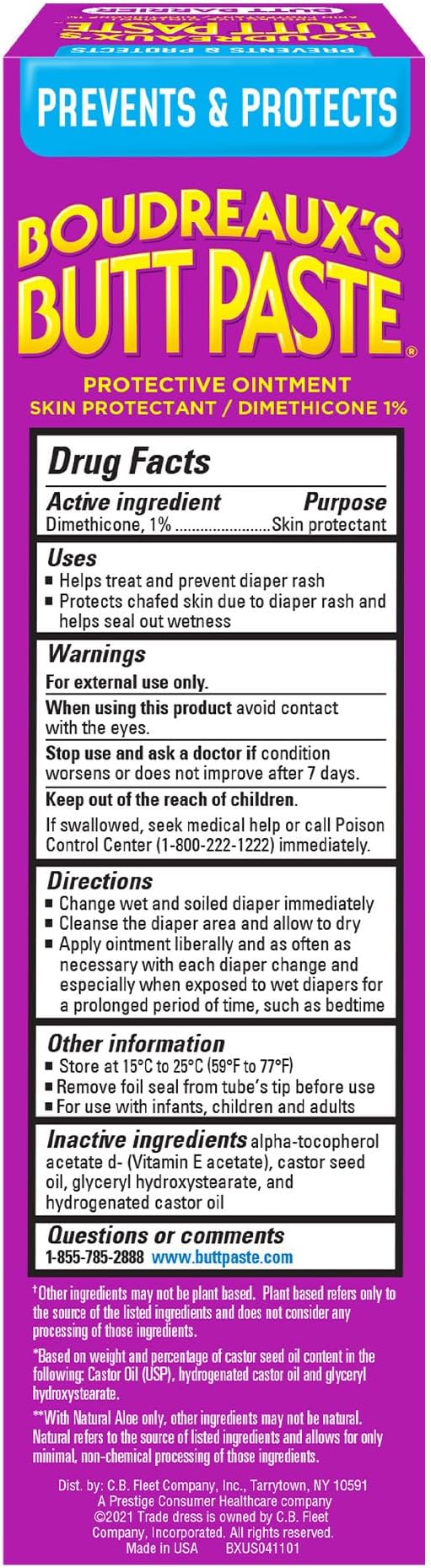 Boudreaux's Butt Paste 4oz Butt Barrier Ointment and 4oz Sensitive Skin Diaper Rash Ointment