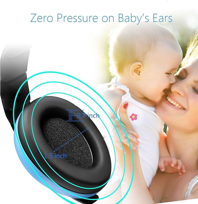 Solar-Power Baby Noise Cancelling Headphones, Ear Protection Earmuffs for 0-3 Years Kids