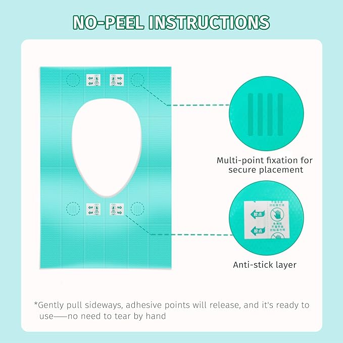 Toilet Seat Covers Disposable 30 Pack,Full Coverage Waterproof Toilet Seat Cover for Adults and Kids Potty Training,Travel Accessories for Public Restrooms