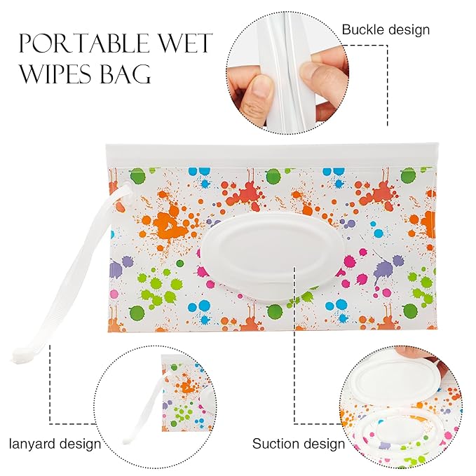 2 Pack Portable Baby Wipes Dispenser Holder Set Refillable Container Lightweight Travel Cases