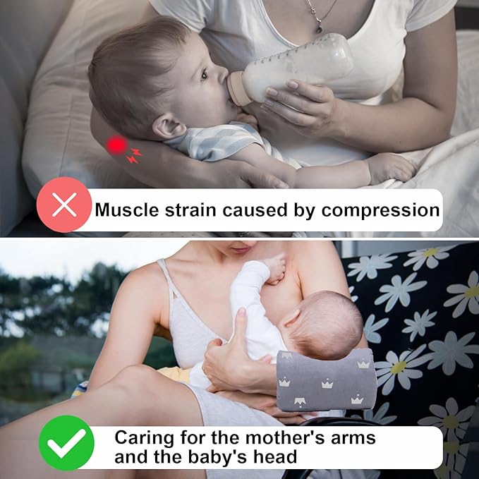 Cozy Cradle Pillow, Cozy Cradle Arm Pillow for Feeding Baby, Baby Nursing Pillow Head Support Pillow for Breastfeeding（Grey）