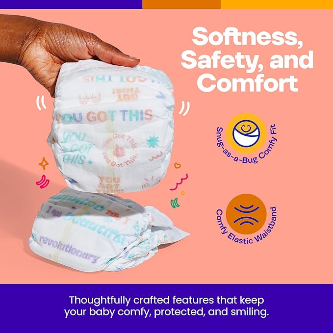 Happy Hues Cuddlers Disposable Diapers Size 2,12–18 lbs–Baby Diapers with Shea Butter, Wetness Indicator &Leak Protection–Ultra-Soft Unisex Newborn &Infant Diapers with Full Coverage,108 Count