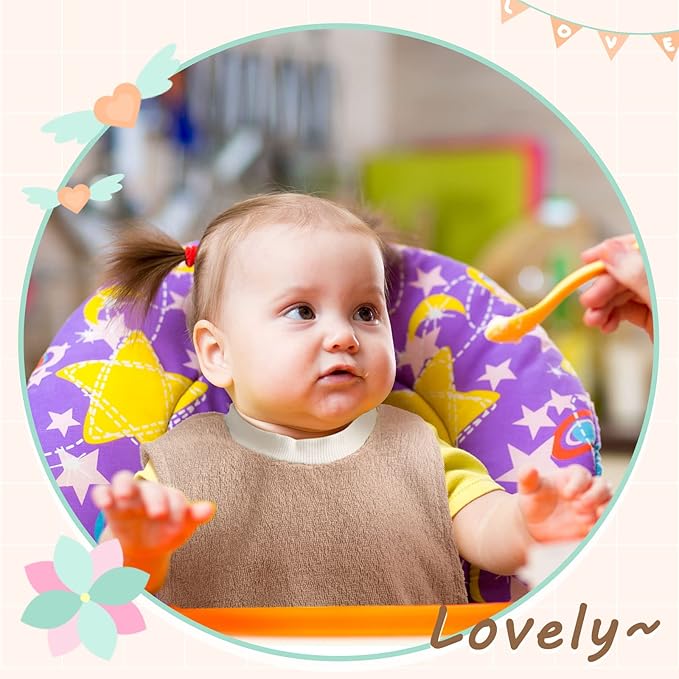 Foaincore 6 Pcs Pullover Baby Bibs Cotton Terry Toddler Absorbent Infant for Feeding and Drooling Towel Bib (Lively Color)