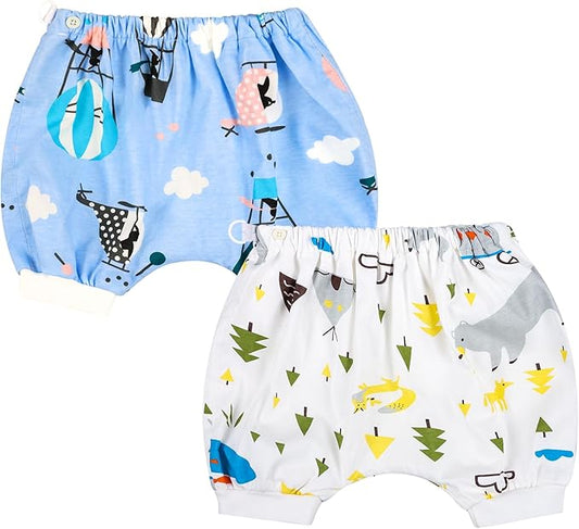 MOEMOE BABY Leakproof Bedwetting Diaper Pants Absorbent Overnight Diaper Short for Boys and Girls 2 Packs