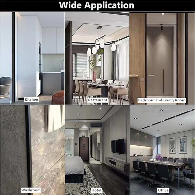 Aluminium Alloy Metal Corner Guards 10 Pcs Wall Corner Protector 1.6" x 1.6" x 48" Wall Corner Protection Decoration Black Pack of 10 Corner Guards 20 Ga/1 mm Thickness
