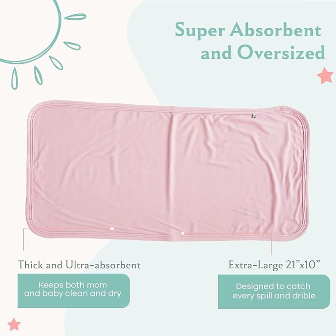 Caden Lane Premium Baby Burp Cloths, Ultra Soft & Absorbent, Gender Neutral for Newborn, Boy & Girl, Essentials for Feeding & Teething, Machine Washable, 3-Pack, Brights